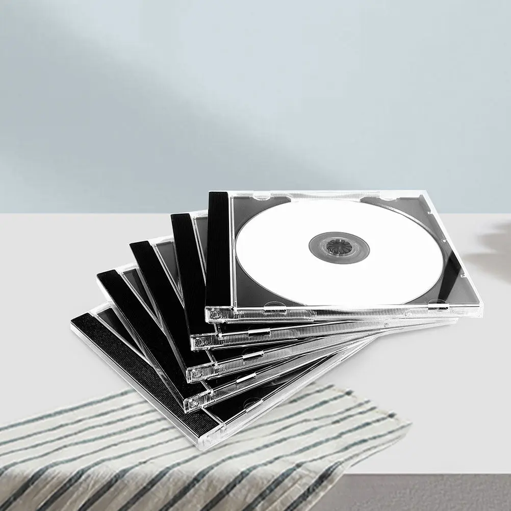 8Pcs Cd Holder Case Transparent Disc Boxes Organizer Storage Protection for Dvd Music Movie Cd Case Disc Storage Box