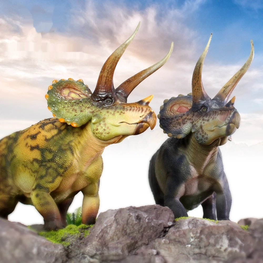 

New Action Figure Good Dragon Valley Triceratops Jurassic Dinosaur Model Trendy Collectible Figurines Decorative Ornament Toys