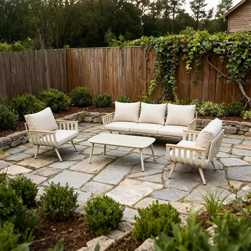 أريكة وحدات أثاث خارجي فاخر وحديث للحديقة والشرفة #3