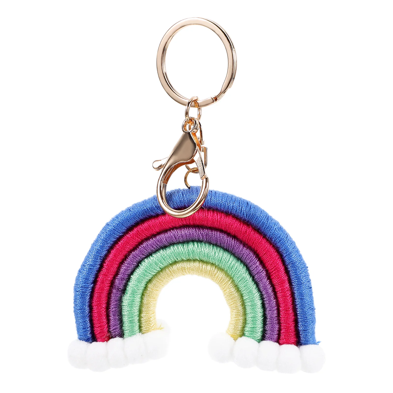 Bag Ornaments Hanging Hand-woven Pendant Creative Key Rainbow Style Chain Lace Toy Photography Props Cotton Rope