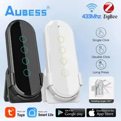 Tuya ZigBee Wireless Smart Switch 4 Gang telecomando Wireless Touch Glass Panel Smart Home adatto per la navigazione Mulity RF433