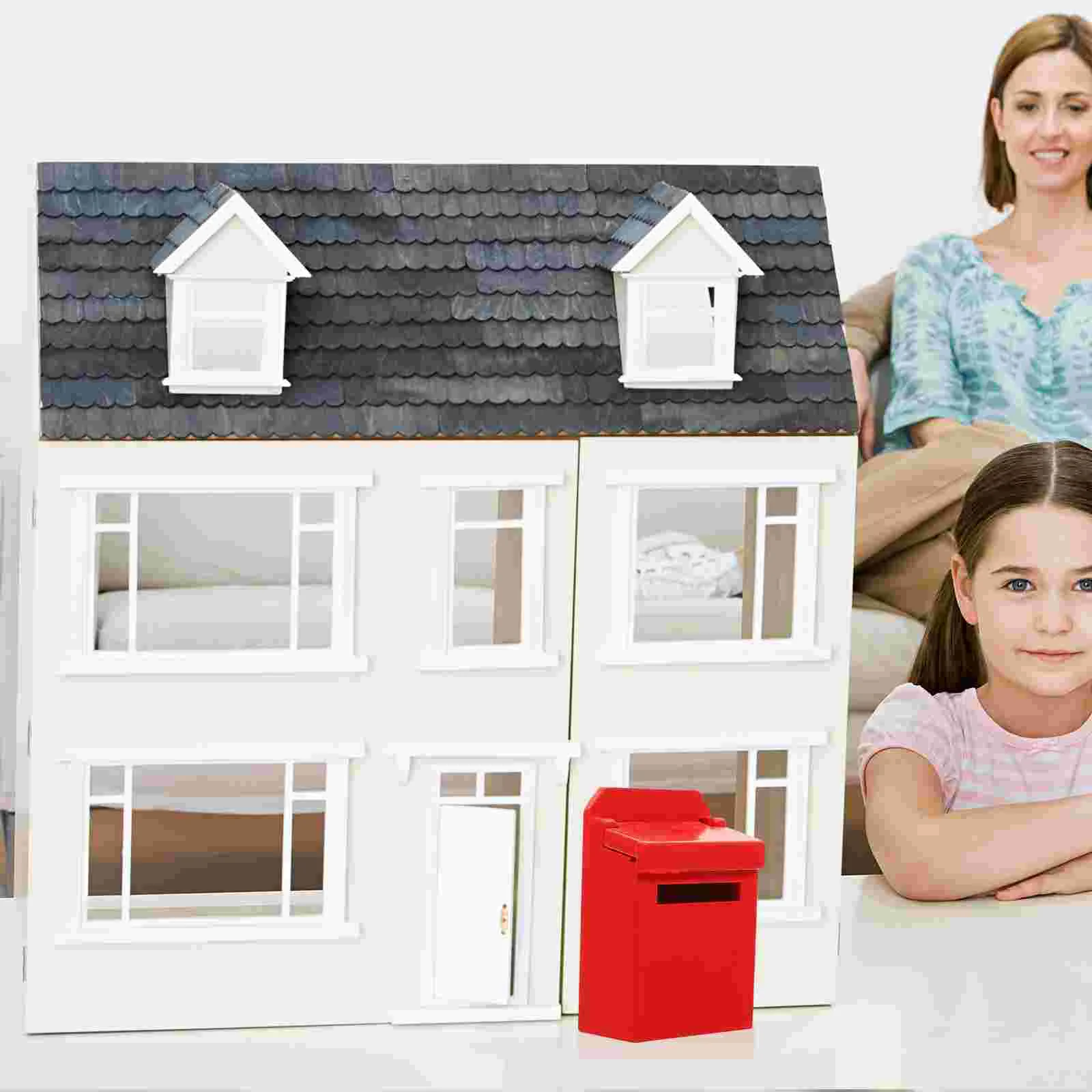 Mini 1 12 Scale กล่องจดหมายที่มีสีสันรุ่น House เฟอร์นิเจอร์รายละเอียดงานฝีมือน้ําหนักเบา Miniature Villa อุปกรณ์เสริม