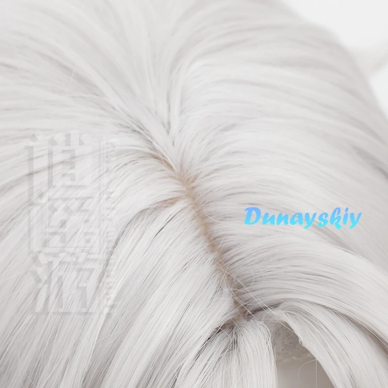 Wuthering Waves-Peluca de Cosplay Lingyang para hombre y mujer, pelo largo gris de 80cm, Liondance, Troupe glocio, resonador Natural, Jinzhou, Halloween