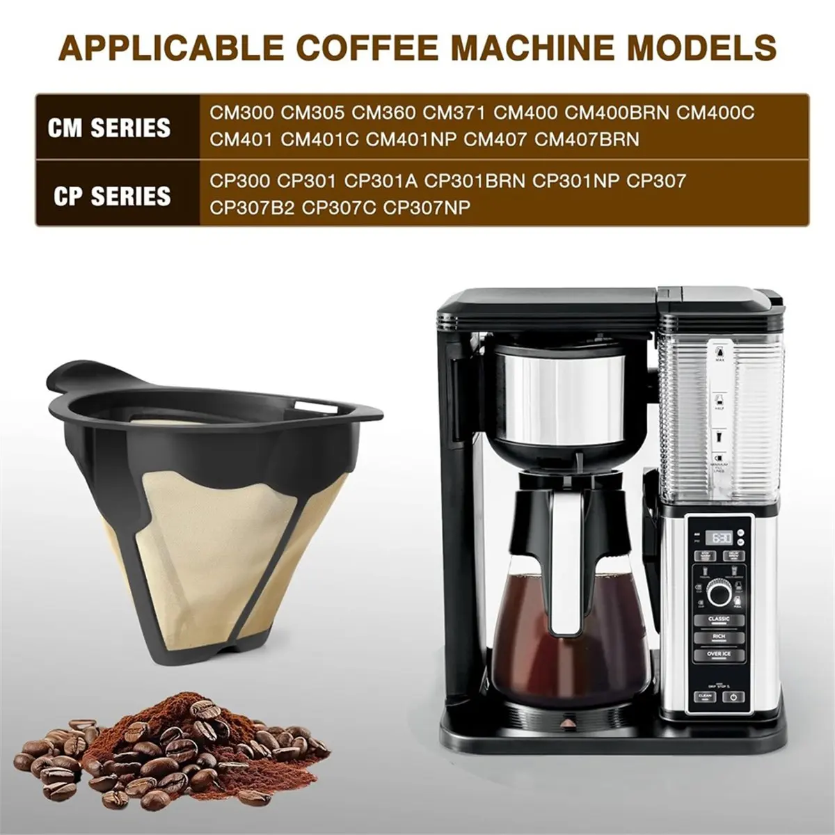 Cesta de filtro de café AT54 CM300, repuesto de cafetera para cafetera CM300 CM305 CM360 CM371 CM400 CP300 CP301 CP307