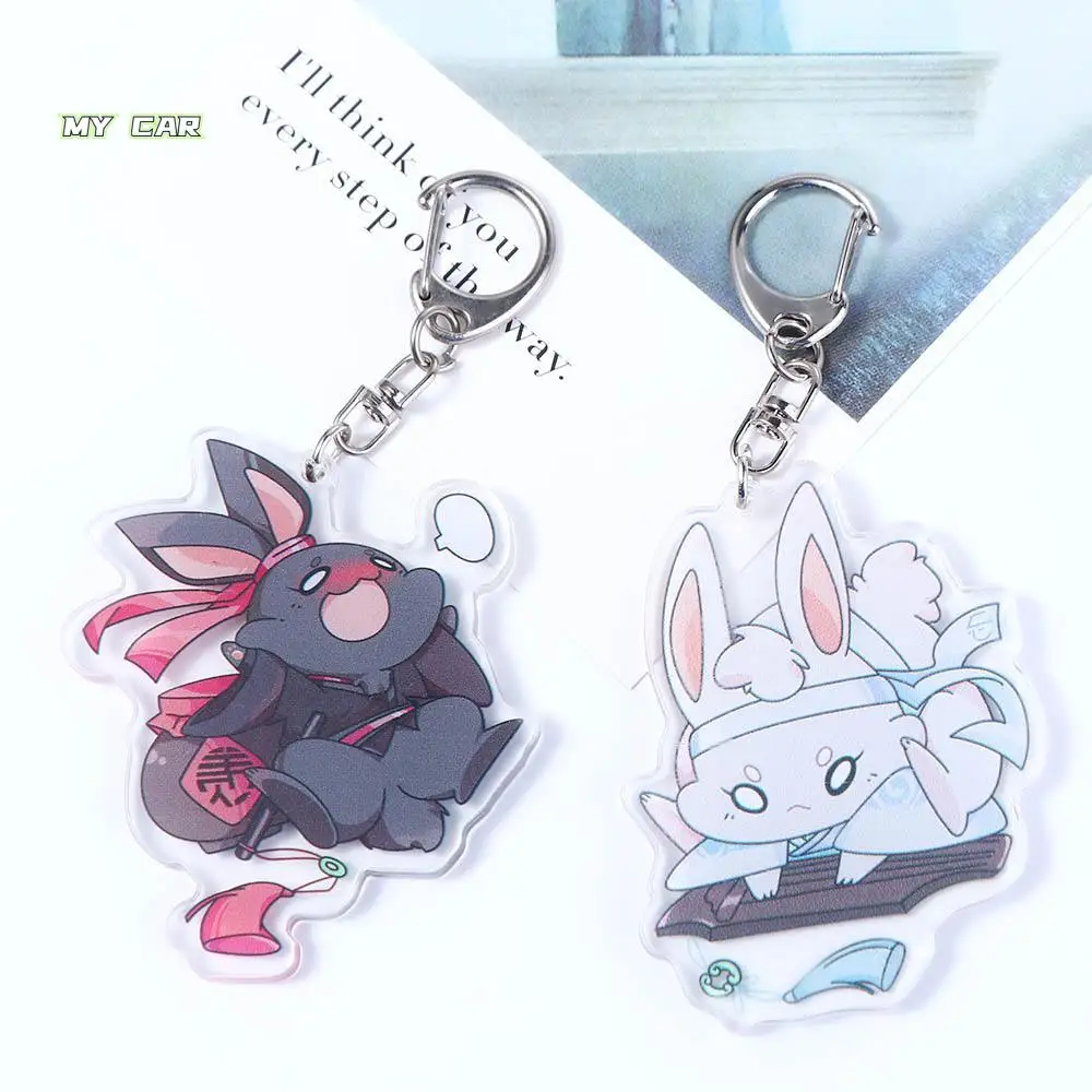 

Sided Cartoon Figure Acrylic Grandmaster of Demonic Wei Wuxian Bag Pendant Key Rings Keychain Mo Dao Zu Shi Key Ring Holder
