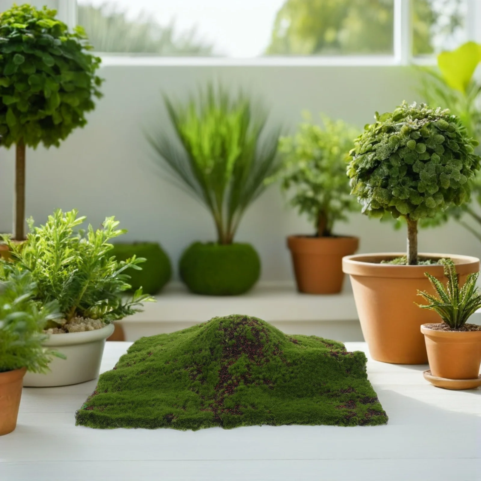 Simulation Moss Turf 11.8X11.8 Inch Artificial Grass Mat Realistic Faux Moss Rug For Diy Indoor Outdoor Decor Craft Bonsai