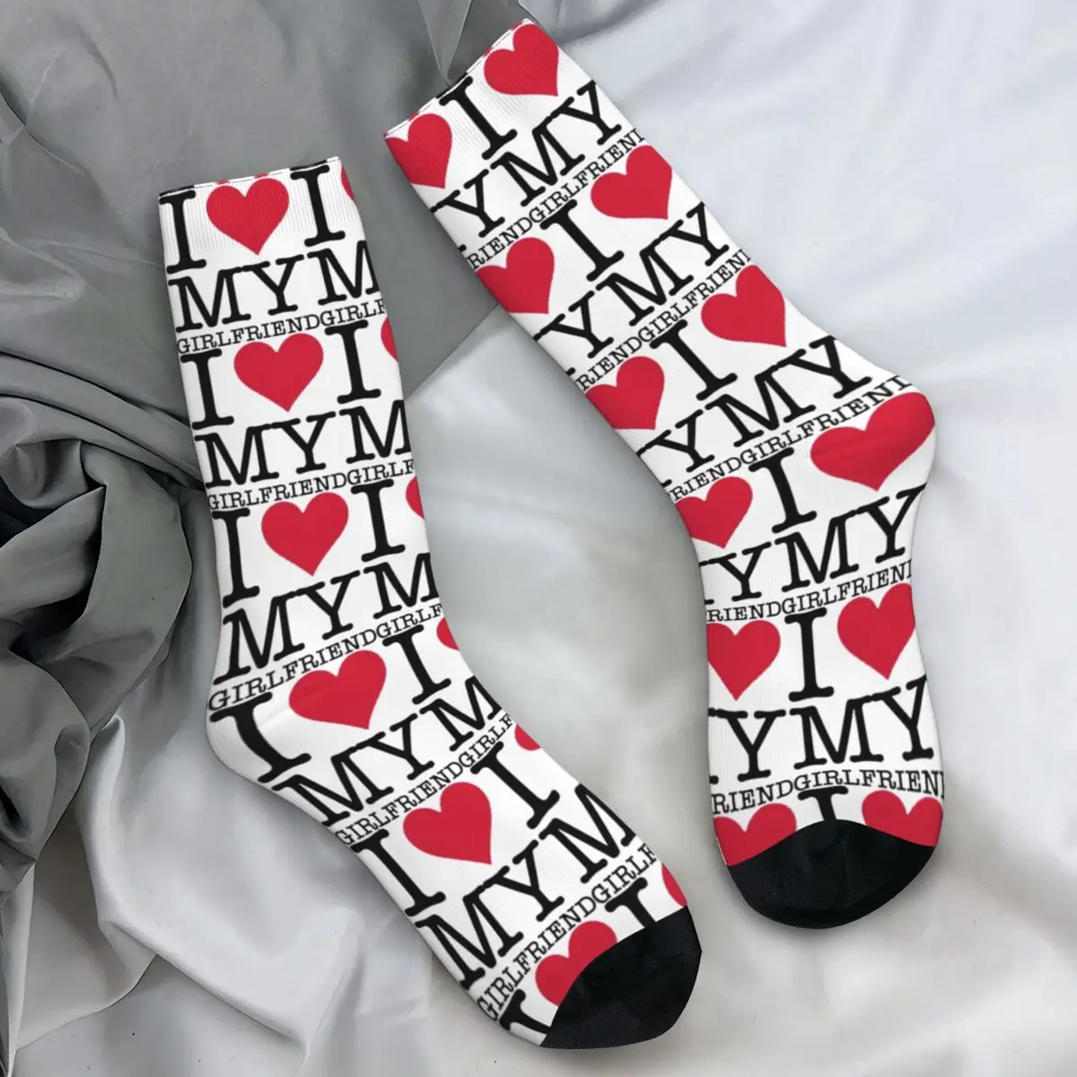 

I Love My Girlfriend Stockings Graphic Korean Socks Autumn Anti Skid Socks Couple Cycling Medium Soft Socks