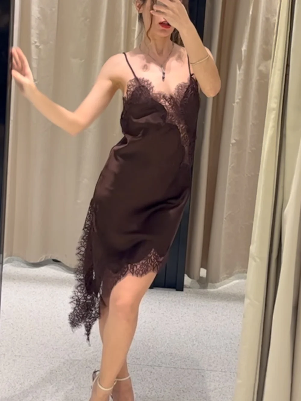 

Sexy lace mini skirt female suspenders asymmetrical backless hollow party dress female 2025 summer holiday evening dress