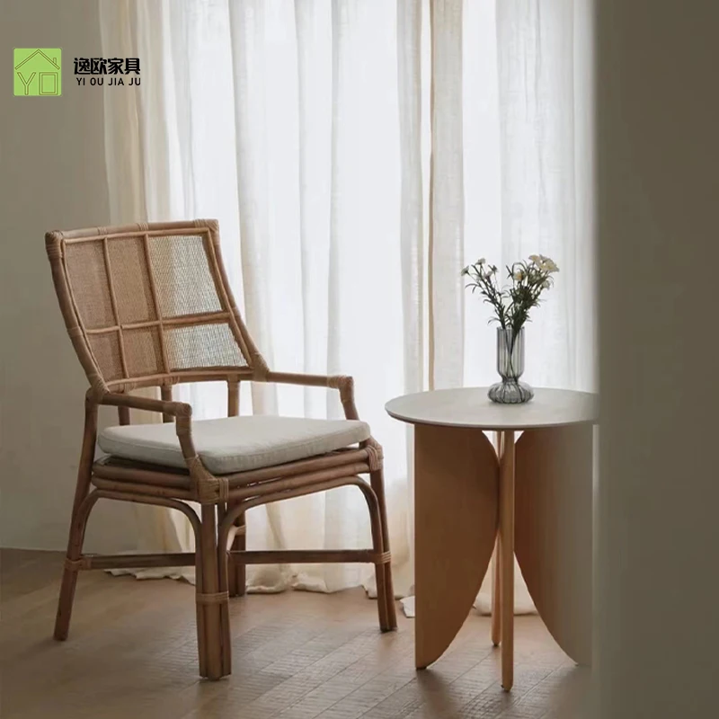 

Rattan Designer Living Room Chairs Relax Modern Garden Wooden Living Room Chairs Balcony Individual Fauteuil Terrace Furniture