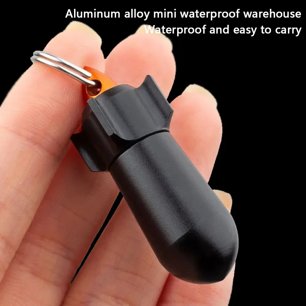 Outdoor Aluminum Alloy Torpedo Canister Mini Waterproof Storage Portable Pill Box EDC Storage Box Multi-function Gadget