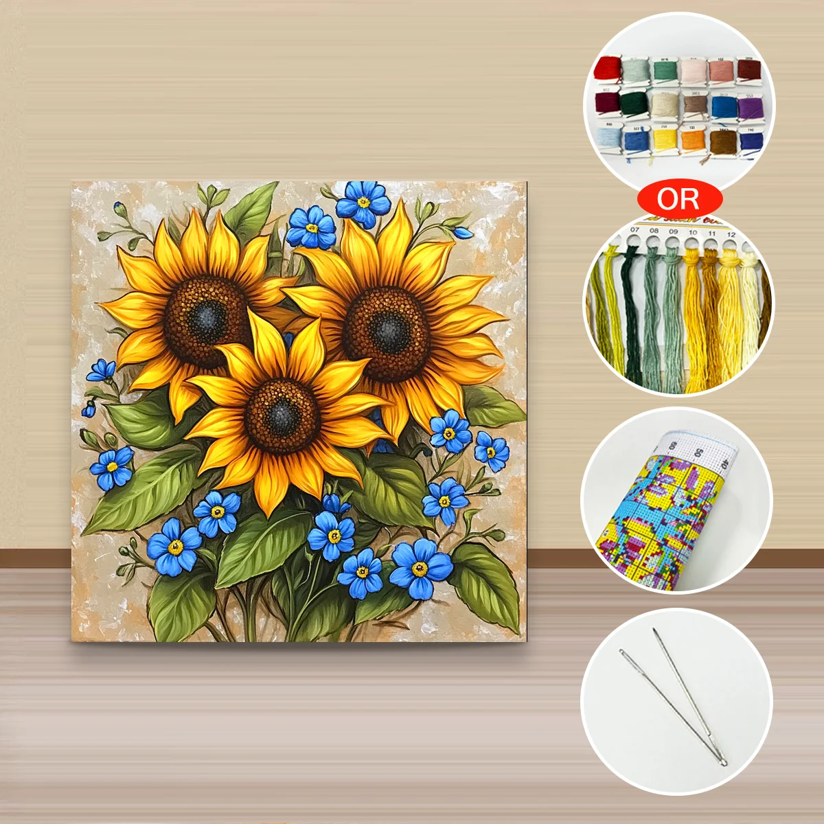 

1 шт., 40X40 см/15,74 дюйма, 11CT/14CT, набор для вышивки крестом, сделай сам, подарочный набор для вышивания на День святого Валентина для фестиваля, картина маслом подсолнечника