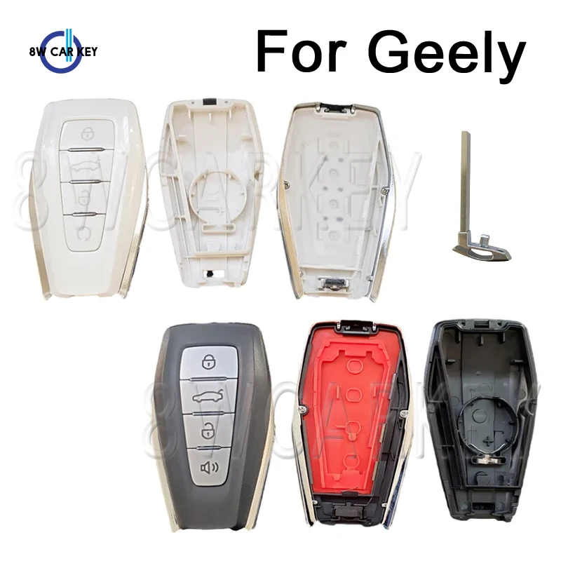 Geely Remote Key Case Shell For Okavango Azkarra Atlas Coolray Monjaro KX11 Emgrand X7 X3 S1 Original Car Keys Cover 4 Button