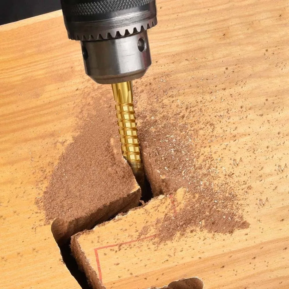 6개입 다기능 트위스트 보어 비트 구멍 뚫기 직선 샹크 홈 가공 드릴 3-8MM 스틸 HSS 드릴 비트 목공용