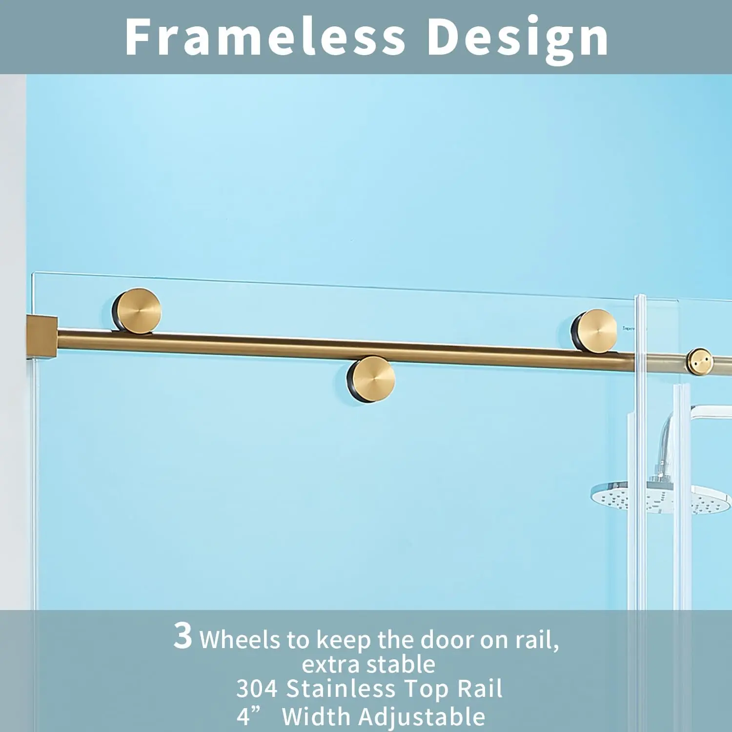 56-60"" W X 76"" H Frameless Sliding Shower Door, Frameless Shower Door, Shower Glass Door With 5/16"" (8Mm) Clear Sgcc