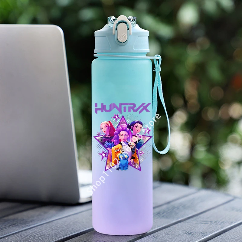 أكواب كرتونية K Pop Demon Hunters للفتيات زجاجة مياه عالية الجودة رياضية مانعة للتسرب كوب ماء لطيف من البلاستيك هدايا عيد ميلاد للأطفال #2