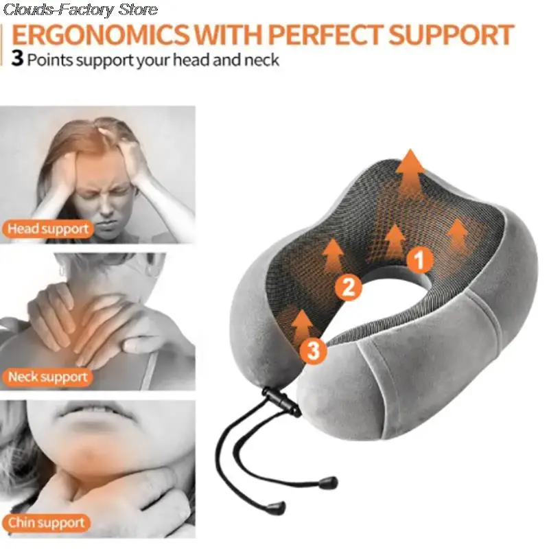 Memory Cotton U-shaped Pillow Convenient Rebound Pillow To Protect The Neck For Home Hotel Travel