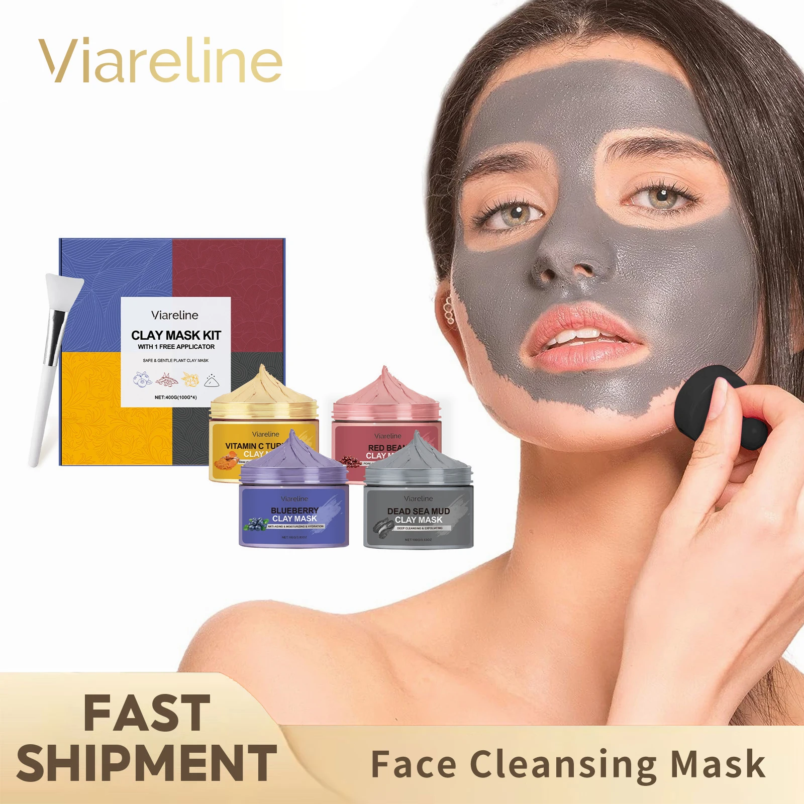 

400g Deep Cleaning Mud Mask Remove Blackhead Oil Control Improve Acne Blemish Mark Brightening Smooth Skin Care Beauty Product