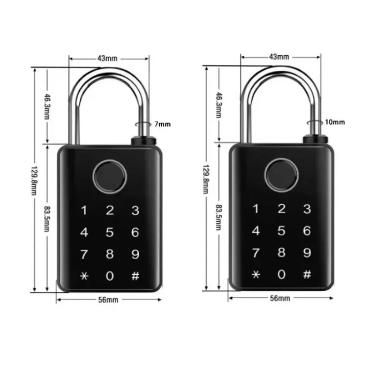 Small Tuya App IP65 Waterproof Ble Smart Phone Access Control Electronic Fingerprint Smart Padlock