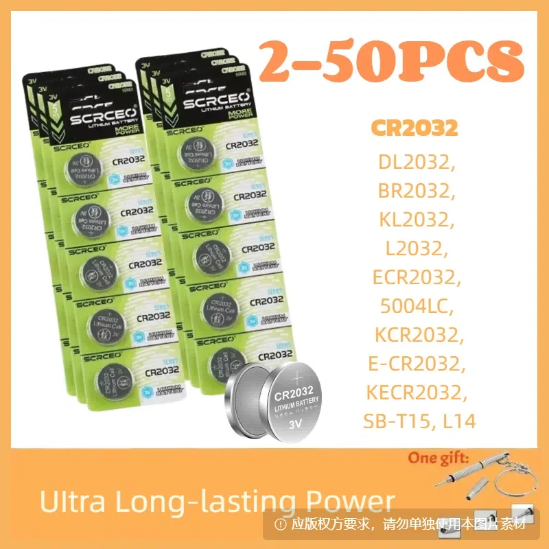 2-50 قطعة CR2032 بطاريات خلايا العملة CR 2032 DL2032 BR2032 KL2032 ECR2032 3 فولت 210 مللي أمبير بطارية ليثيوم زر لمشاهدة مفتاح بعيد