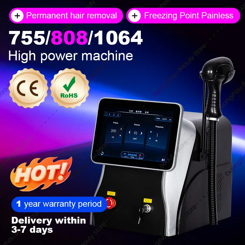 

Мощный диодный лазерный эпилятор 808 Александрит Ice Platinum, профессиональный лазерный аппарат 7551064 для перманентного удаления волос для женщин