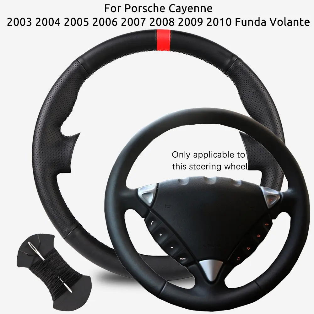 

For Porsche Cayenne 2003 2004 2005 2006 2007 2008- 2010 Funda Volante Microfiber Leather Car Steering Wheel Cover Accessories