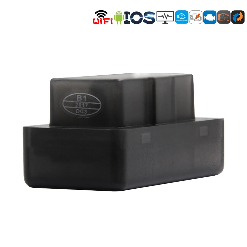 

Черный тонкий автомобильный мини-сканер OBD с поддержкой Wi-Fi для Android и Apple, устройство для обнаружения неисправностей