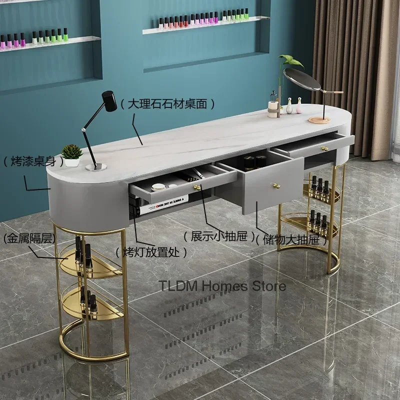 Professional Japanese Dressing Nail Table Nail Artist Manicure Table Modern Simple Luxury Mesa Manicure Salon Furniture KM40NT