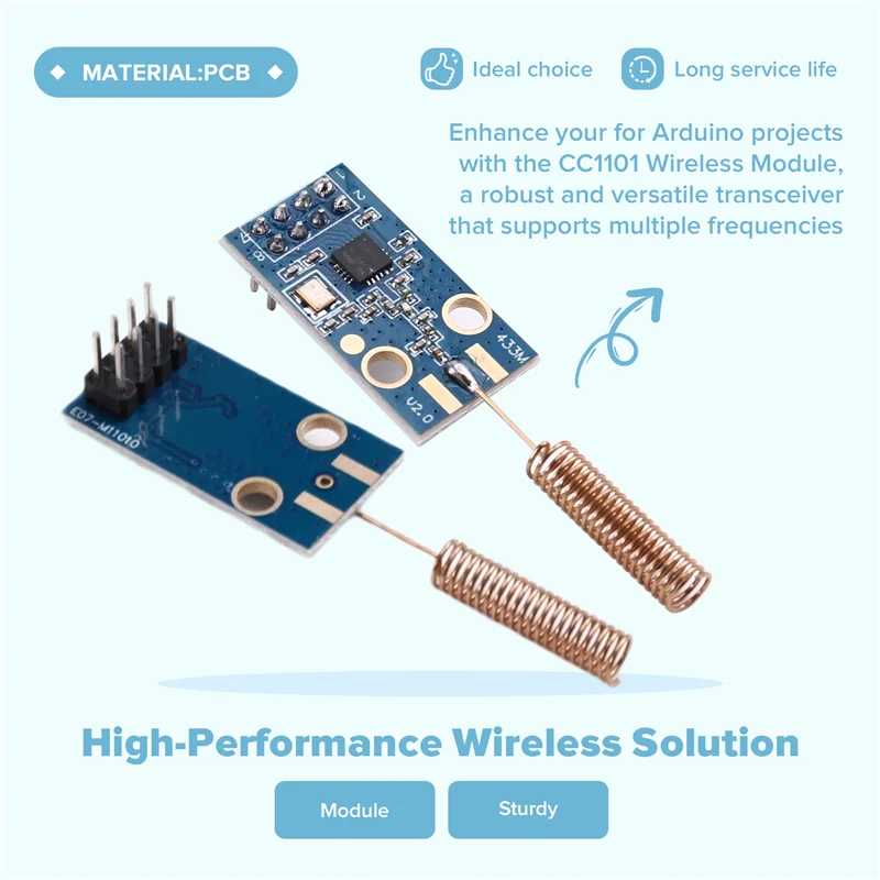 Excellent-2Pcs CC1101 Wireless Module 433Mhz Distance Transmission Board Wireless Transceiver Module