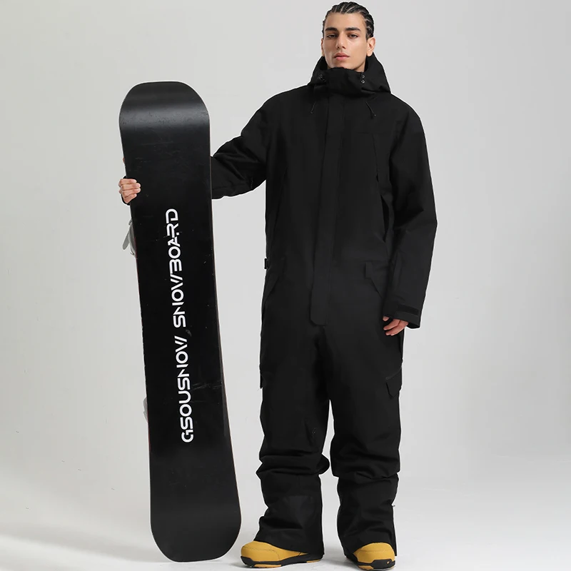 الرياضة في الهواء الطلق الجبل الدافئة رجل التزلج وزرة الشتاء مقنعين قطعة واحدة الثلوج الدعاوى الرجال مقاوم للماء الثلوج حللا الذكور الملابس