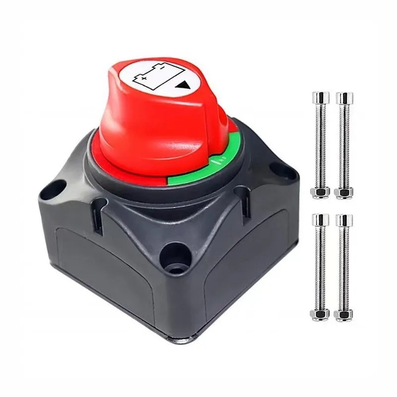 2 Gear 12-24V Battery Cut Off Switch Knob Type Leakage Protection Power Disconnect Switch Car RV Yacht Modification Accessory