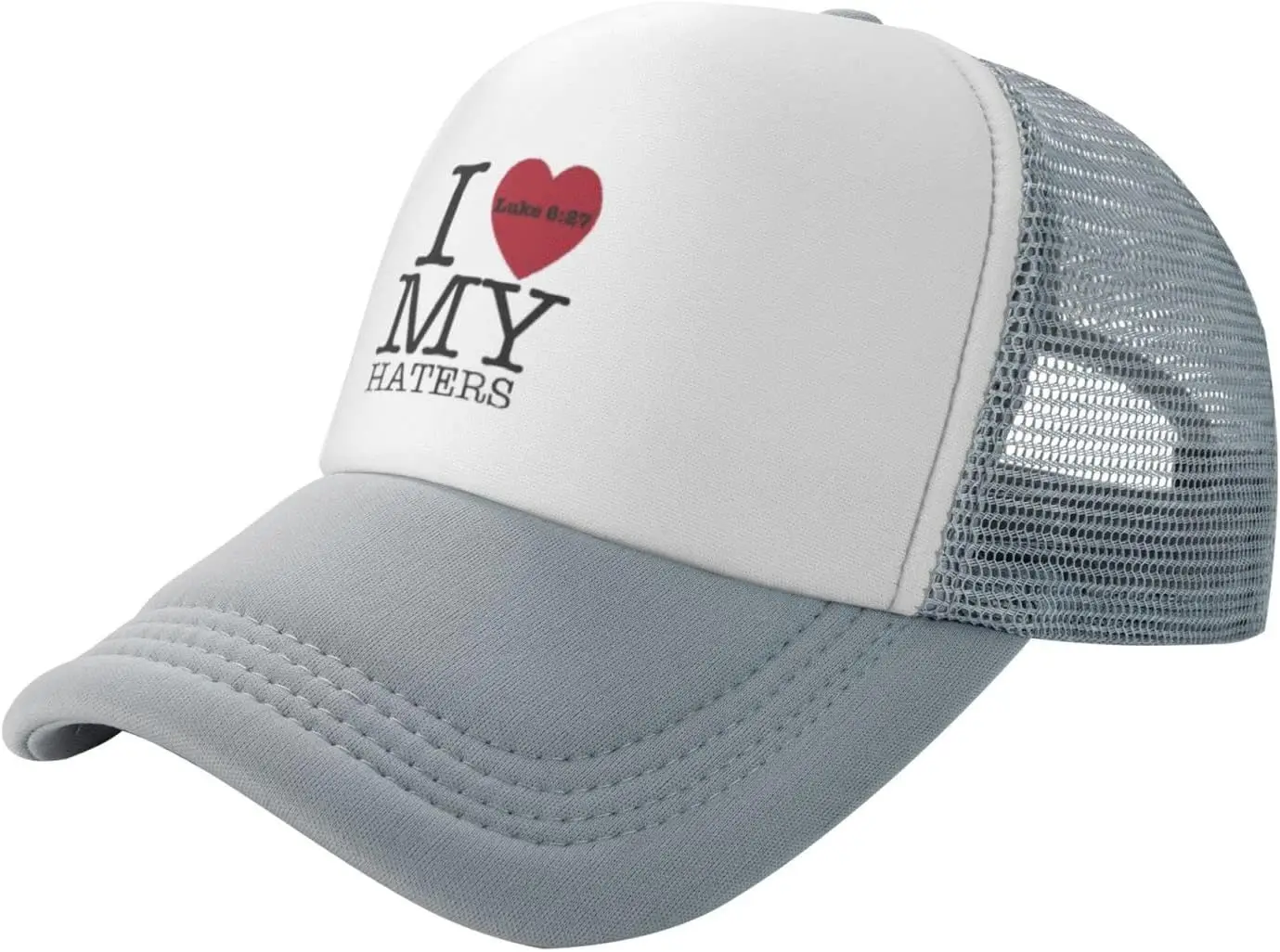 I Love My Haters Trucker Hat,Unisex Baseball Hat,Adjustable Mesh Cap,Suitable for Sports,Fishing,Travel