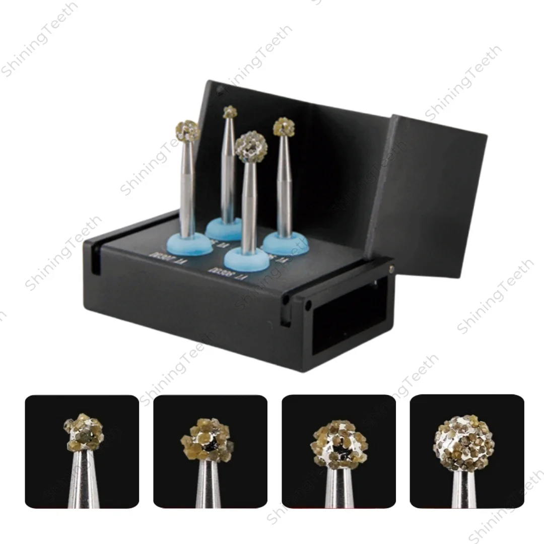 

Dental Degranulation Cutter Burs Kit Remove Tissue Remnants Bone Debridement RA8104 Diamond Φ2.3/Φ3.3/Φ4.0/Φ5.0