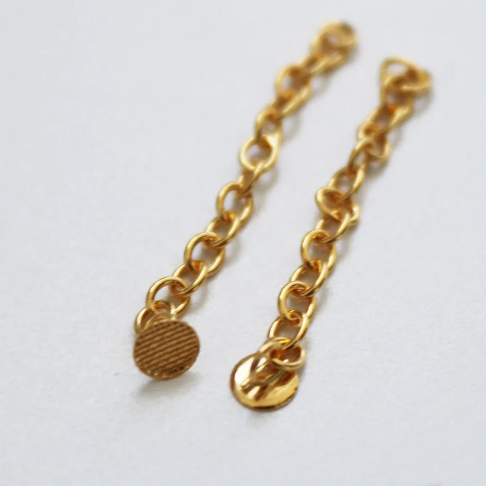 

2Pcs/Pack Gold Coated/Silver Mesh Base Lingual Button Traction Chain