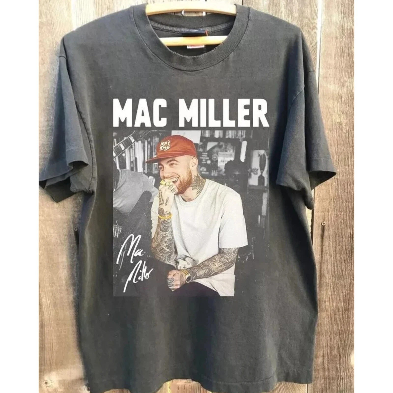 Mac Miller 90s Basic Style Charcoal Short sleeve Unisex T shirt Reprint Vintage T Shirt  Mens T Shirts