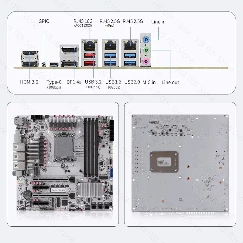 12 Bay 10Gbe With DDR5 Supports M.2 Nvme For W680 Chipset Enterprise Storage Server Motherboard