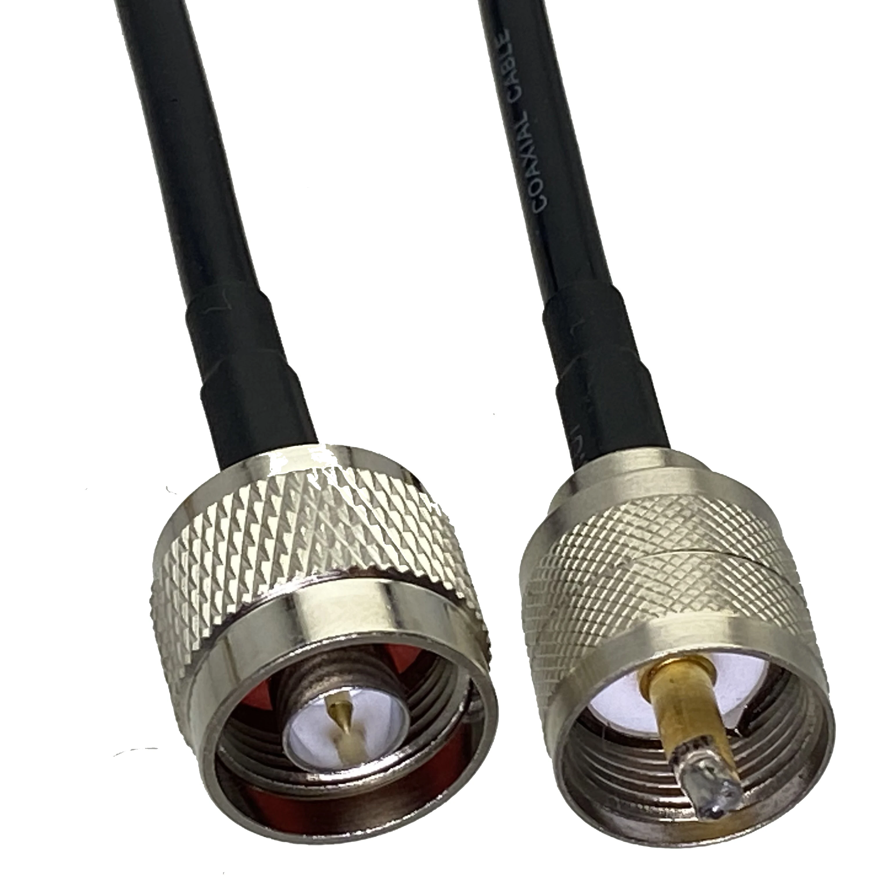 

1pcs RG58 N Male Plug to UHF PL259 Male Plug Connector RF Coaxial Jumper Pigtail Wire Terminal 6inch~20M New Brass