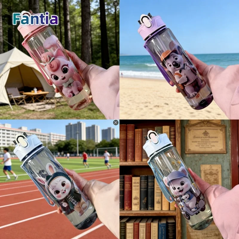 

750ml Cute Portable Water Bottle with Handle Multiple Colors Available for Outdoor Camping Gym Use Leak-Proof, Ideal for Gift
