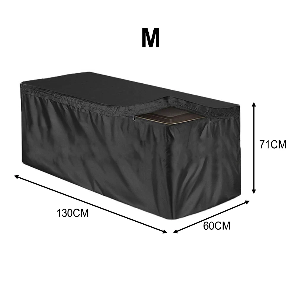 210D For Outdoor Storage Box Cover Waterproof and Weather Resistant Rectangle Design with Convenient Drawstring Feature