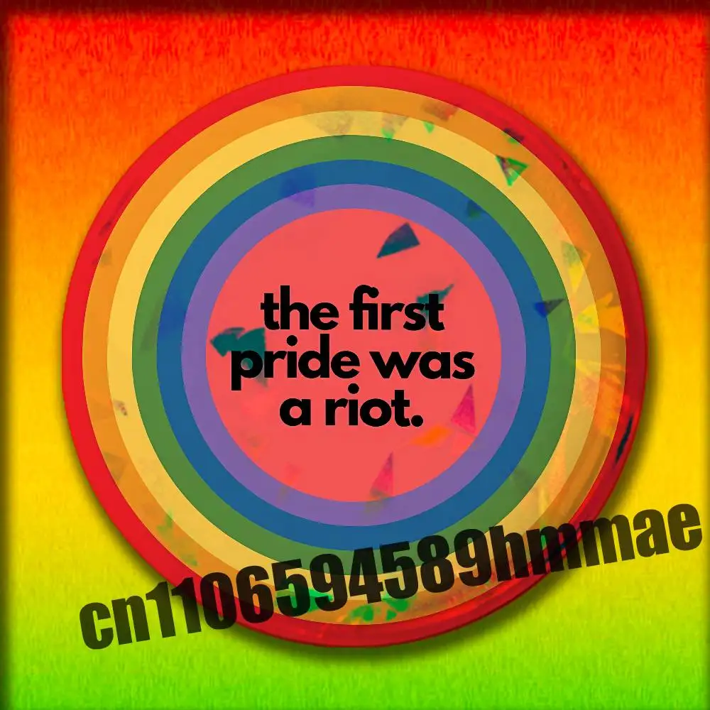 

For The first pride was a riot Emblem Round Pins Insignia Badge Cover Backpack Decoration 32mm Brooch Button