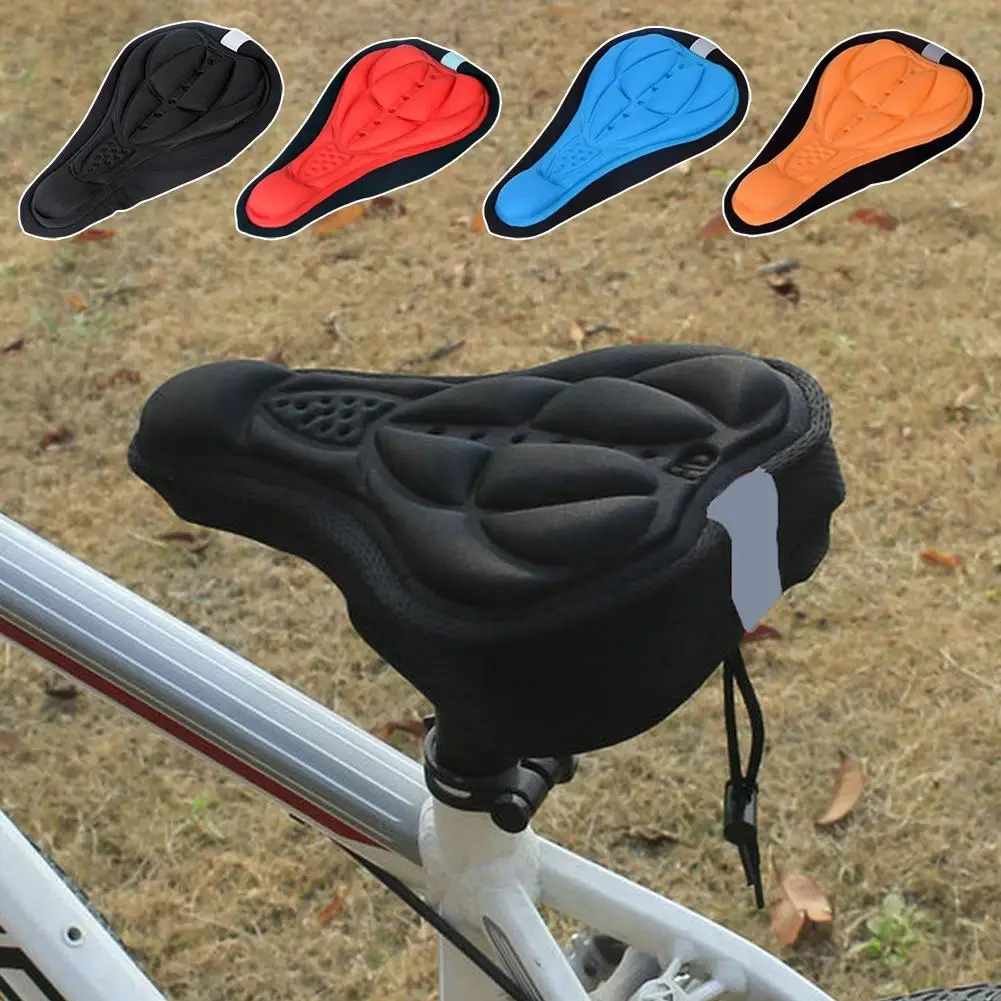 Mountain Bike 3d Saddle Cover Comfortable Foam Silicone Bike Cycling Gel Cushion Sponge Saddle Accessories Bicycl V8l3