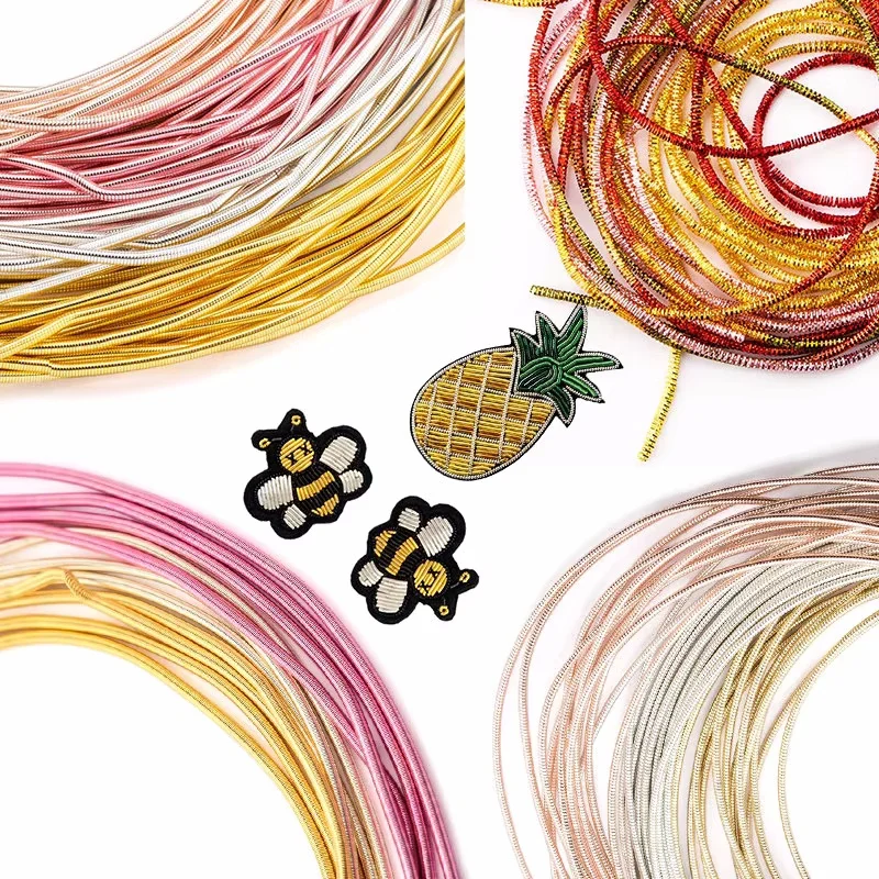 2.6M 1-1.5mm Bullion Wire French Coil Embroidery Silk Thread Accessories Jewelry Making Supplies Embroidery Metalic Purl Wire - view 4