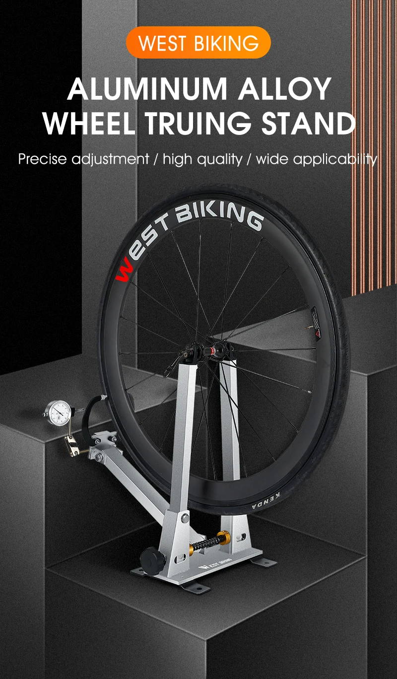 WEST BIKING Fahrrad-Zentrierständer mit Messuhr, Reifeneinstellgerät für Felgen, Laufradsatz, MTB, Rennrad, BMX, Fahrradreparaturwerkzeuge – Detail 1