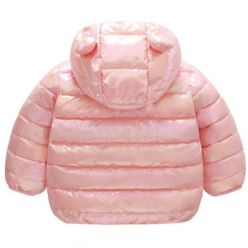 1-5 Years Old Boys Girls Lightweight Down Jacket Children\'s Autumn Winter Fashion Smooth Colorful Fabric Cotton Coat Top Clothes