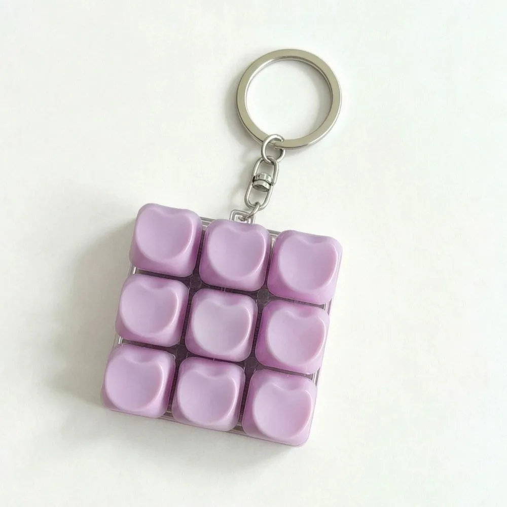 Bag Charm 9 Keys Fidget Button Keychain Pendant Stress Relief Keyboard Clicker Keychain Creative Fidget Clicker Office Use
