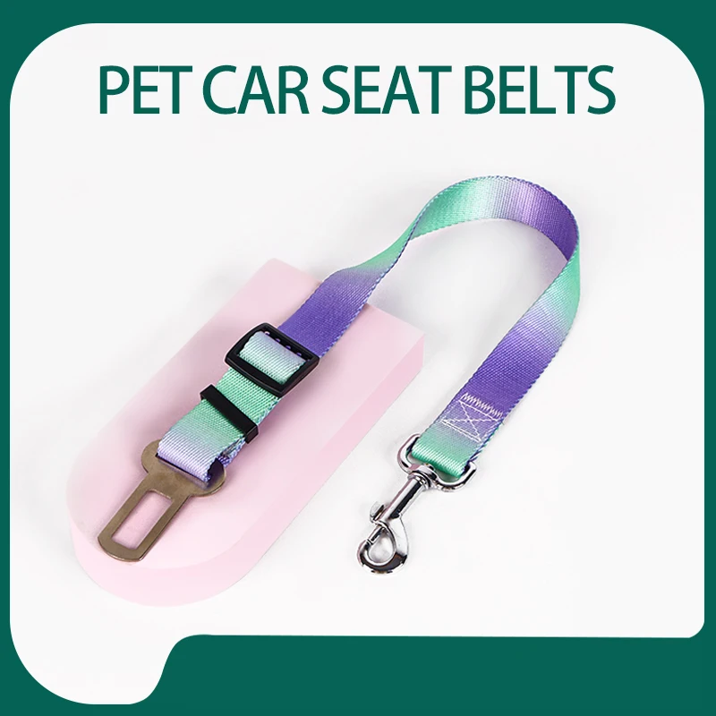 A pet dog car gradient traction rope dog car seat belt ring safety rope rear seat traction dog rope