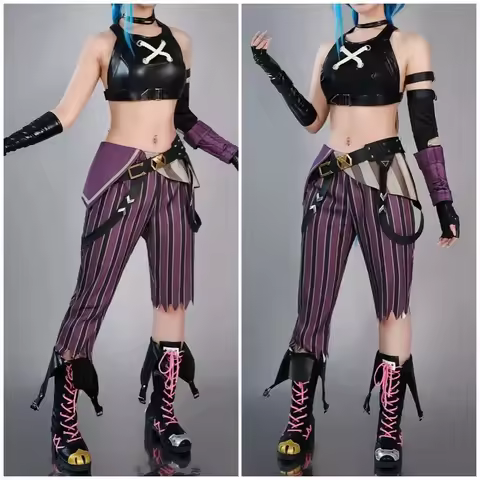 25COSArcane Season 2 League of Legends LOL Arcane Jinx Halloween Cosplay Costume Loli Outfit Halloween Christmas Gift Cos Conven