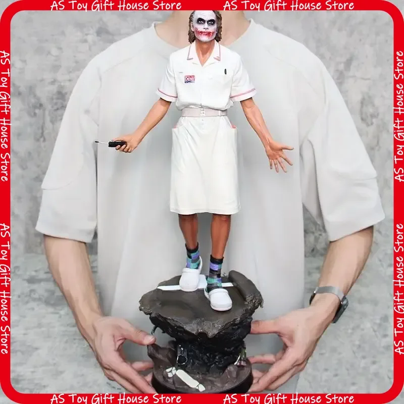 

Joker Figure Heath Ledger Nurse Uniform 54cm Handmade Gk Resin Statue Standing Scene Model Collectible Ornament Toy Gift