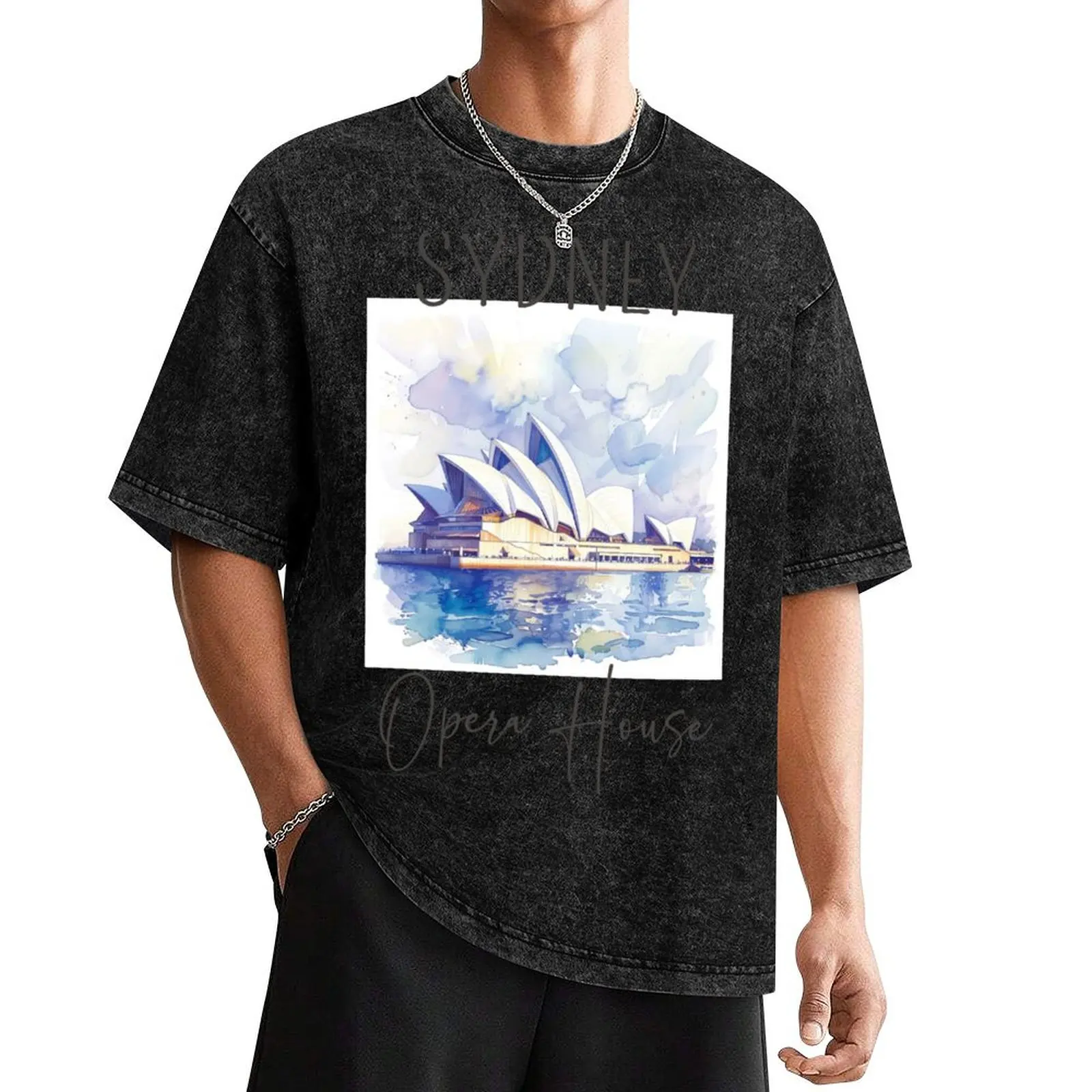 Watercolor Design of Sydney - Australia T-Shirt custom t-shirts luxury clothing labubu blacks sweat mens designer clothes