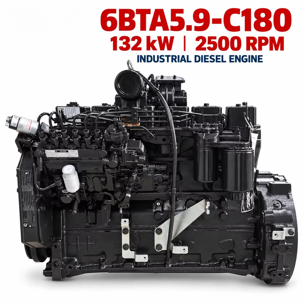 For DCEC Cummins 6BTA5.9-C180 Diesel Engine 180HP 5.9L Turbocharged for Wheel Loader Machinery