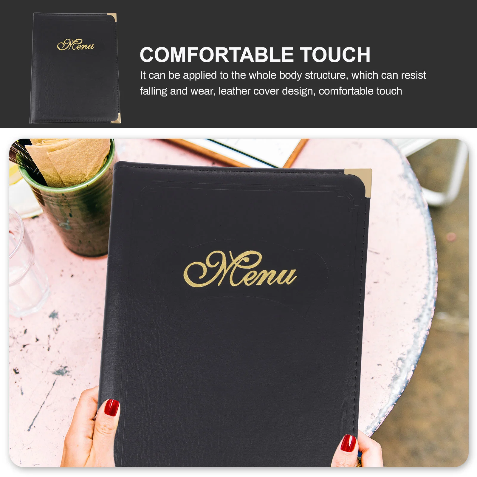 A4 Menu Book The Restaurant Display Folder Card Bar Pu Holder Travel Cover Use